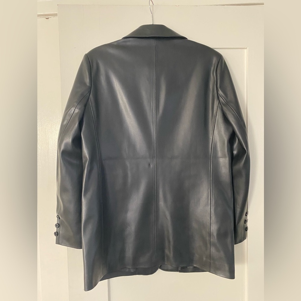 Boxy Vegan Leather Blazer - Picture 4 of 5